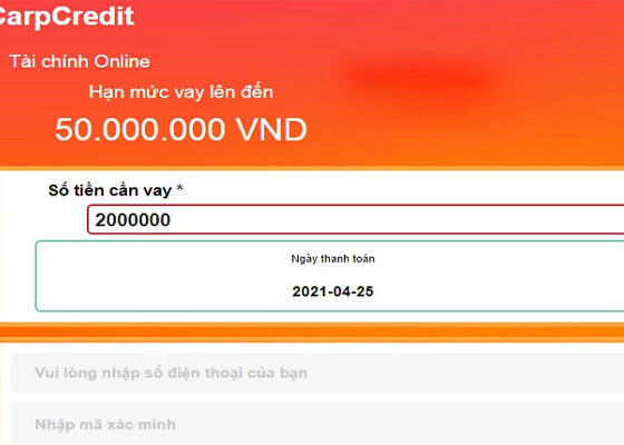 Các gói vay của H5 Carpcredit